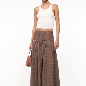 Striped Brown Maxi Skirt